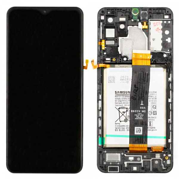Pantalla completa con marco y batería Original para Samsung Galaxy A32 5G (A326B) Negro - Service Pack